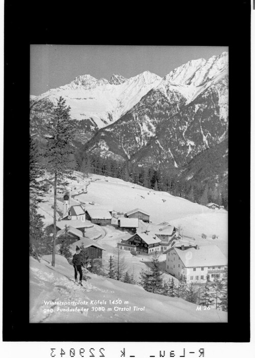 Wintersportplatz Köfels 1450 m gegen Fundusfeiler 3080 m / Ötztal / Tirol : [Köfels bei Umhausen im Ötztal gegen Acherkogel und Hochreichkopf]