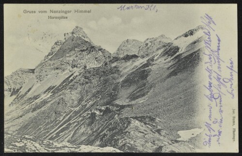 [Nenzing] Gruss vom Nenzinger Himmel : Hornspitze : [Correspondenz-Karte ...]