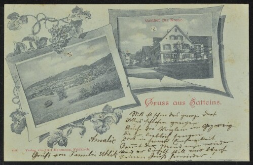 Gruss aus Satteins : Gasthof zur Krone : [Correspondenz-Karte ...]