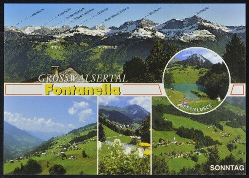 Fontanella Grosswalsertal : Seewaldsee : Sonntag ... : [Fontanella und Sonntag im Großwalsertal mit Seewaldsee und Panorama der Walser Berge Vorarlberg, Österreich ...]