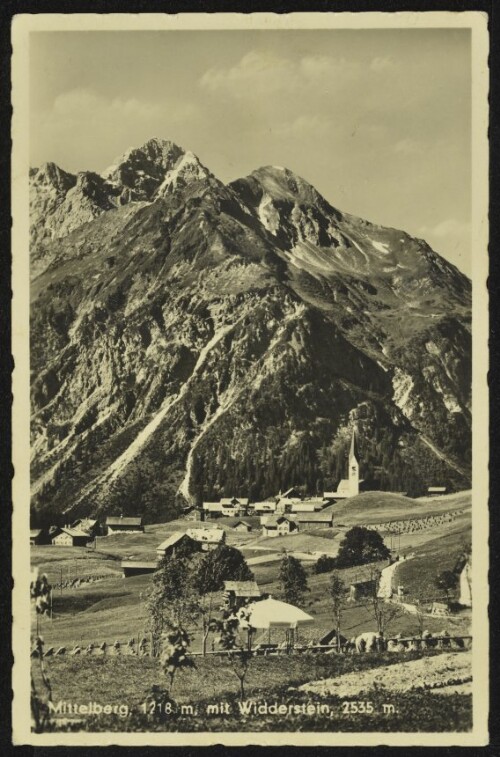 Mittelberg, 1218 m. mit Widderstein, 2535 m.