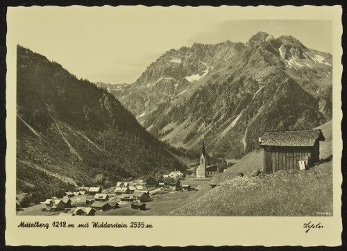 Mittelberg 1218 m mit Widderstein 2535 m : [Mittelberg 1218 m mit Widderstein 2535 m ...]