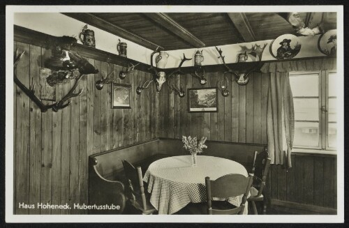 [Mittelberg] Haus Hoheneck Hubertusstube : [Haus Hoheneck, Konditoreikaffee, Mittelberg 1218 m Kl. Walsertal Inh.: H. Kiefer ...]