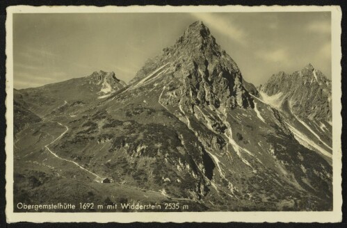 [Mittelberg] Obergemstelhütte 1692 m mit Widderstein 2535 m : [Obergemstelhütte 1692 m mit Widderstein 2535 m ...]