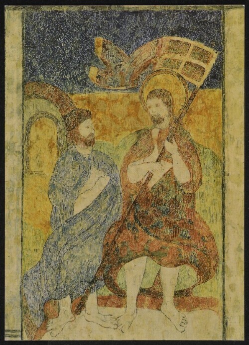 [Mittelberg] : [Pfarrkirche St. Jodok Mittelberg/Kleinwalsertal (Fresko v. 15. Jahrhundert, Auferstandene) ...]