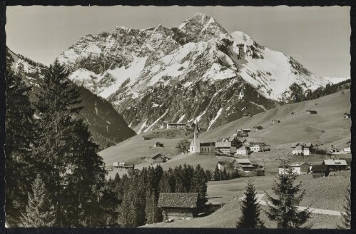 [Mittelberg Hirschegg] : [Hirschegg / Kleinwalsertal, 1124 m mit Widderstein 2536 m und Bärenkopf 2080 m ...]