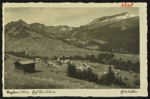 [Mittelberg] Riezlern 1100 m Hoch Jfen 2232 m : [Riezlern 1100 m mit Hoch Ifen 2232 m und Schwarzwassertal ...]