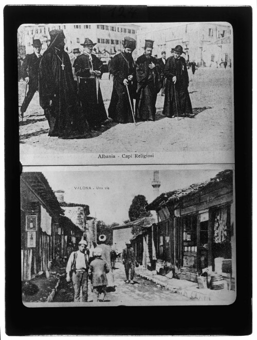 Geistliche in Albanien und Straße in Valona