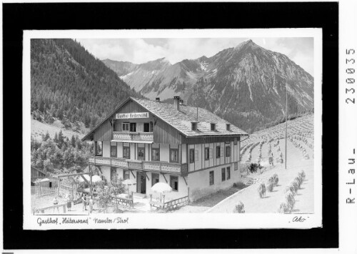 Gasthof Heiterwand / Namlos / Tirol : [Gasthof Heiterwand gegen Elmer Kreuzspitze und Brunnenkopf]
