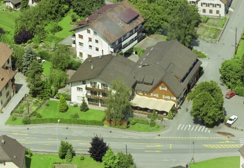 Schrägluftaufnahmen von Gebäuden der Stadt Feldkirch, Nofels