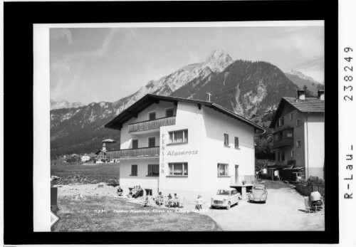 Pension Alpenrose / Flirsch am Arlberg, Tel. 228 : [Pension Alpenrose in Flirsch gegen die Blankspitze]