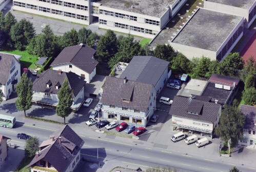 Schrägluftaufnahmen von Gebäuden der Stadt Feldkirch