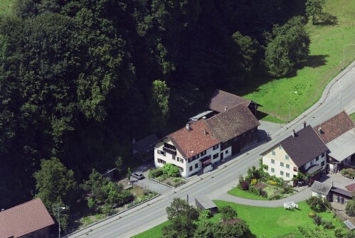 Schrägluftaufnahmen von Gebäuden der Stadt Feldkirch, Tosters