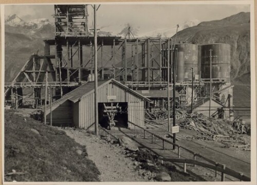 Obervermunt Silvrettasperre Aufbereitungsanlage mit Seilbahnstation