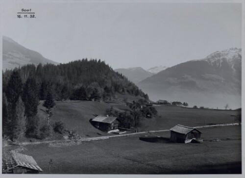 Latschau, westl. Absperrstelle des Beckens, gegen Vandans, von Süden gesehen