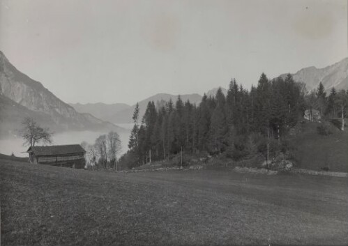 Blick gegen Lantschisott, vor Baubeginn Sommer 1938