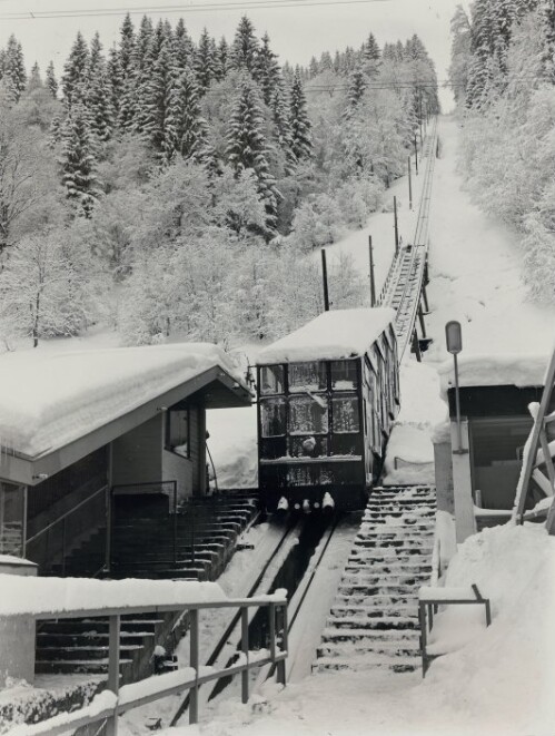 Schrägaufzug, Golm im Winter