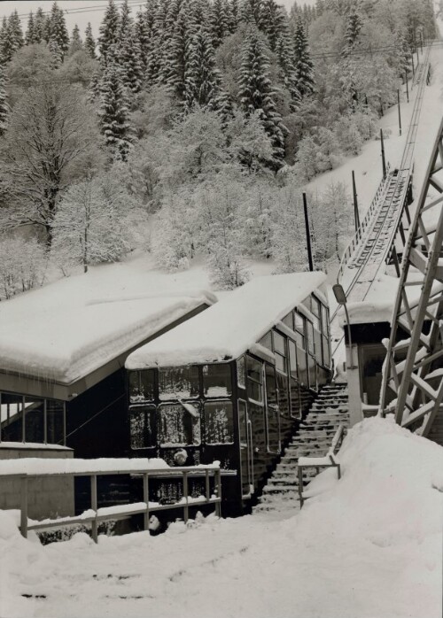 Schrägaufzug, Golm im Winter