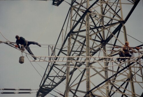 Arbeiten am Mast