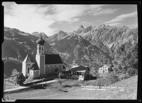 Bartholomäberg, 1085 m mit Zimba, 2645 m und Vandanser Steinwand