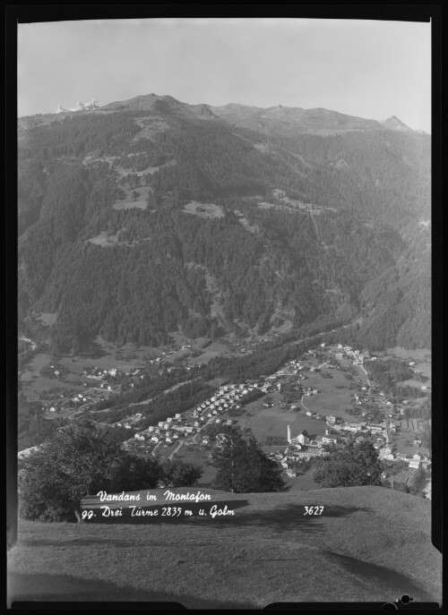 Vandans im Montafon gg. Drei Türme 2835 m u. Golm