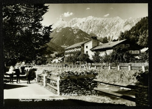 Schruns, Kurpromenade und Kuranstalt Montafon gegen Zimba 2645 m