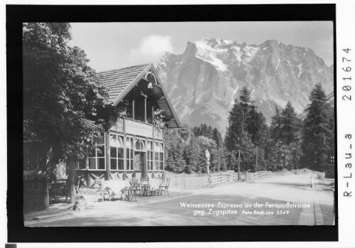 Weissensee-Espresso an der Fernpaßstrasse gegen Zugspitze : [Gasthaus Lärchenheim gegen Wetterstein Gebirge]