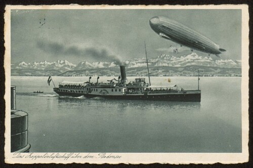 Das Zeppelinluftschiff über dem Bodensee