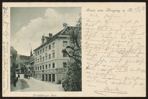Gruss von Bregenz a. B. : Heidelberger Fass : [Post-Karte An ... in ...]
