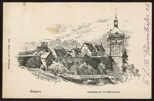 Bregenz : Altstadtpartie mit Martinsturm : [Post card - Carte postale ...]