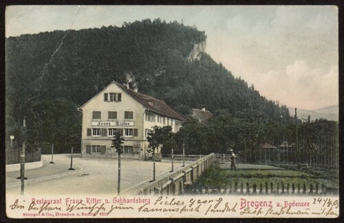 Bregenz a. Bodensee : Restaurant Franz Ritter u. Gebhardsberg : [Postkarte ...]