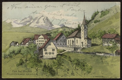 Fluh bei Bregenz : Prachtvolle Aussicht 800 m ü. d. M. : [Postkarte ...]