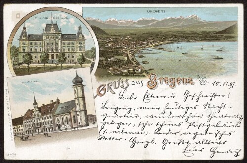 Gruss aus Bregenz a/B. : Bregenz : Rathaus ... : [Correspondenz-Karte An ... in ...]