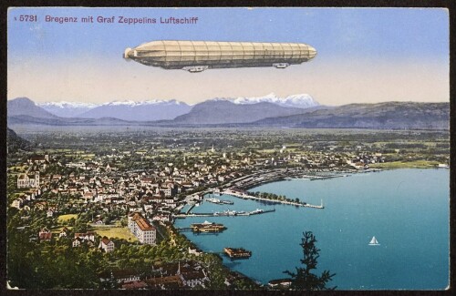 Bregenz mit Graf Zeppelins Luftschiff