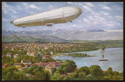 [Bregenz mit Graf Zeppelins Luftschiff]