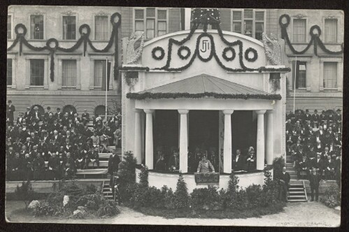 [Kaiser Franz Josef I. und die Ehrengäste 1909 in Bregenz]