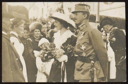 [Kaiser Karl I. mit seiner Gattin am 5. Juni 1917 zu Besuch in Bregenz]