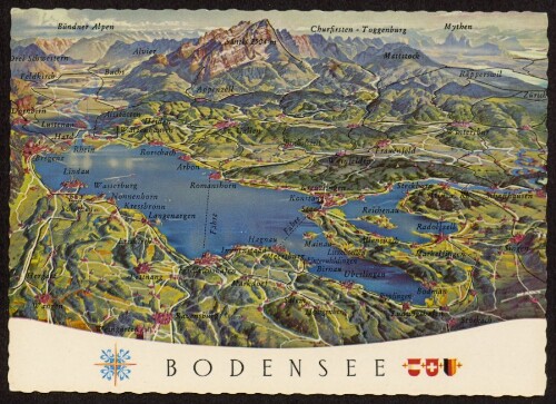 Bodensee : [Reliefkarte des Bodensees ...]