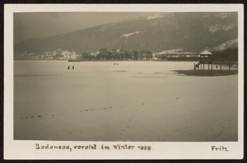 Bodensee, vereist im Winter 1929 : [Post Card ...]