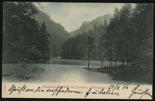Stauffensee im Gütle bei Dornbirn (Arlbergbahn) : [Postkarte ...]