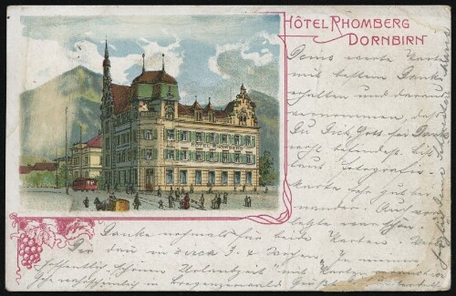 Hotel Rhomberg : Dornbirn : [Correspondenz-Karte An ... in ...]