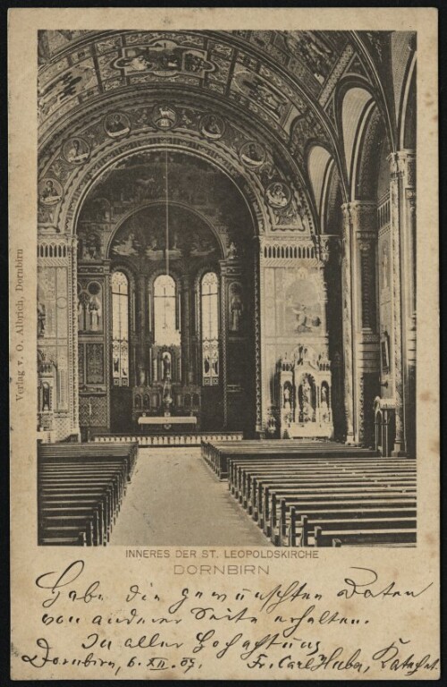 Dornbirn : Inneres der ST. Leopoldskirche : [Correspondenz-Karte ...]