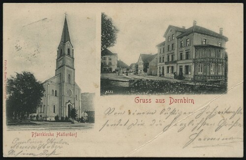 Gruss aus Dornbirn : Pfarrkirche Hatlerdorf : [Postkarte ...]
