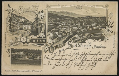 Gruss aus Feldkirch, Vorarlberg : Feldkirch : Neustadt mit Schattenburg ... : [Correspondenz-Karte ...]