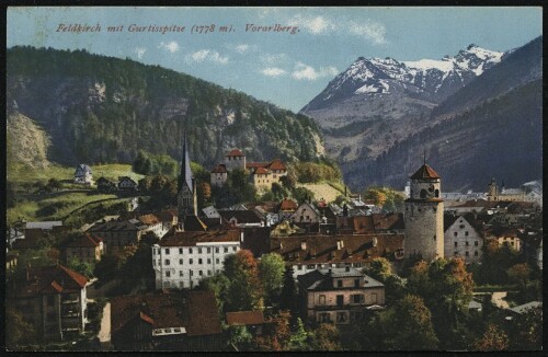 Feldkirch mit Gurtisspitze (1778 m). Vorarlberg