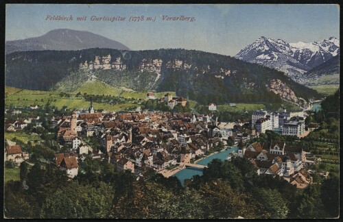 Feldkirch mit Gurtisspitze (1778 m). Vorarlberg