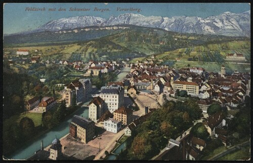 Feldkirch mit den Schweizer Bergen. Vorarlberg