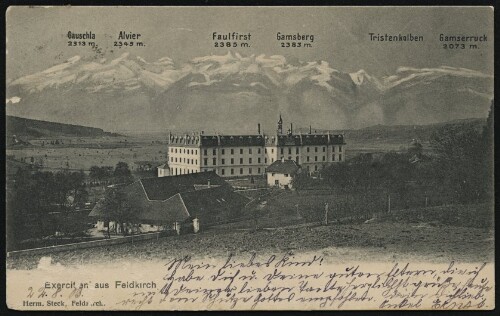Exercitienhaus Feldkirch : Gauschla : Alvier : Faulfirst : Gamsberg ... : [Postkarte ...]