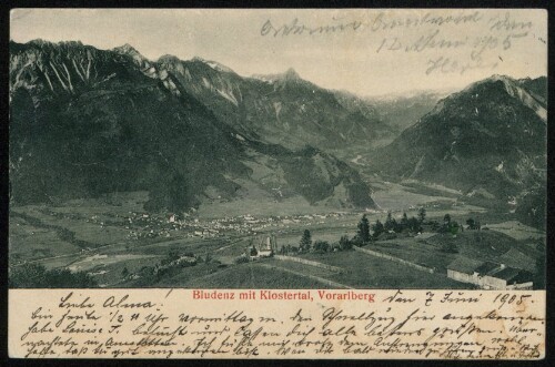 Bludenz mit Klostertal, Vorarlberg : [Correspondenzkarte ...]