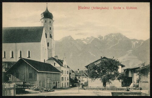 Bludenz (Arlbergbahn) - Kirche u. Rhätikon